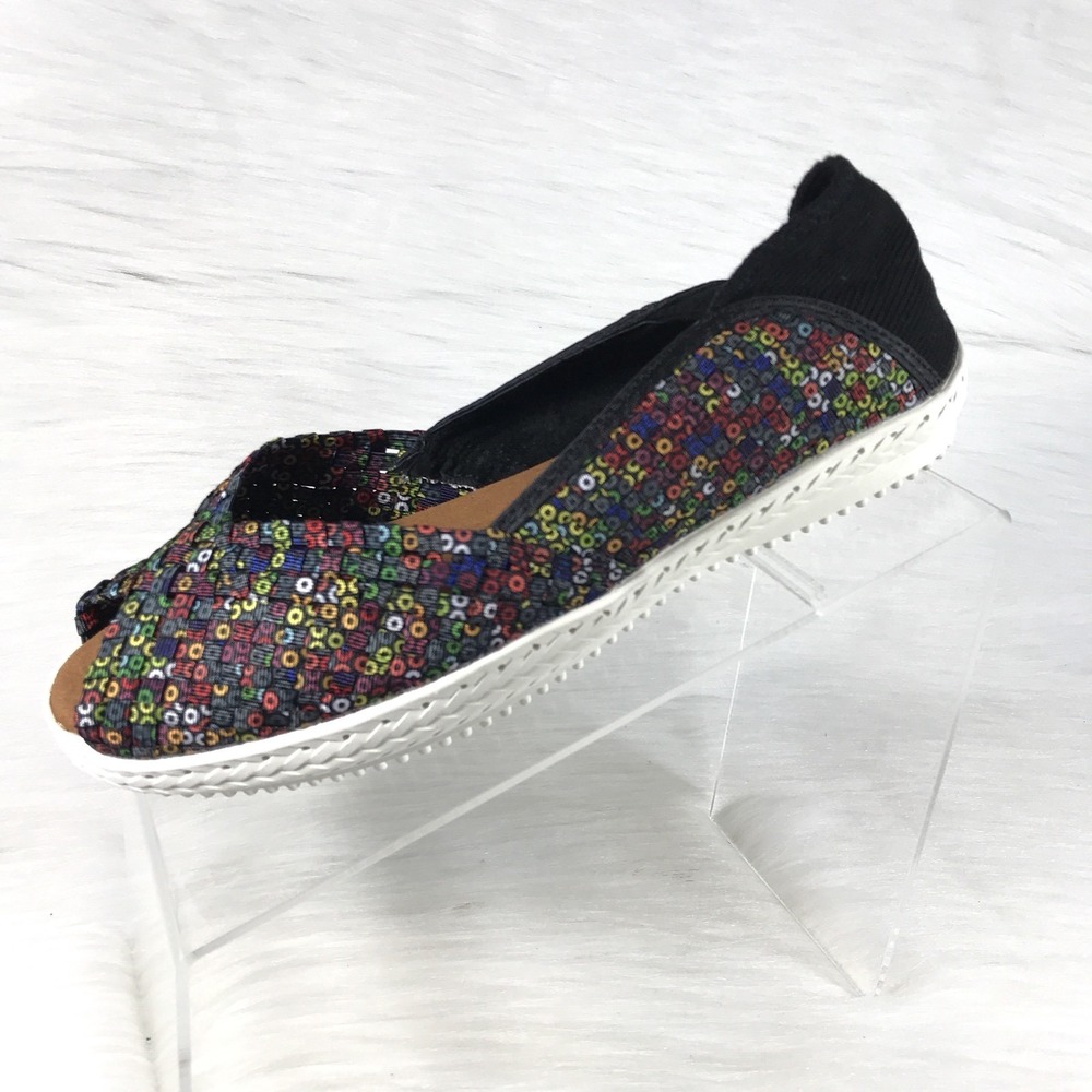 Bernie Mev Women's Brooke Ballet Flats Peep Toe Dazzle Size 40 US 9.5-10 NWT